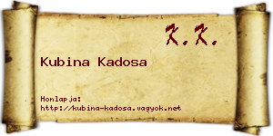 Kubina Kadosa névjegykártya